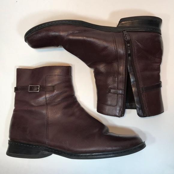 burgundy buckle boots